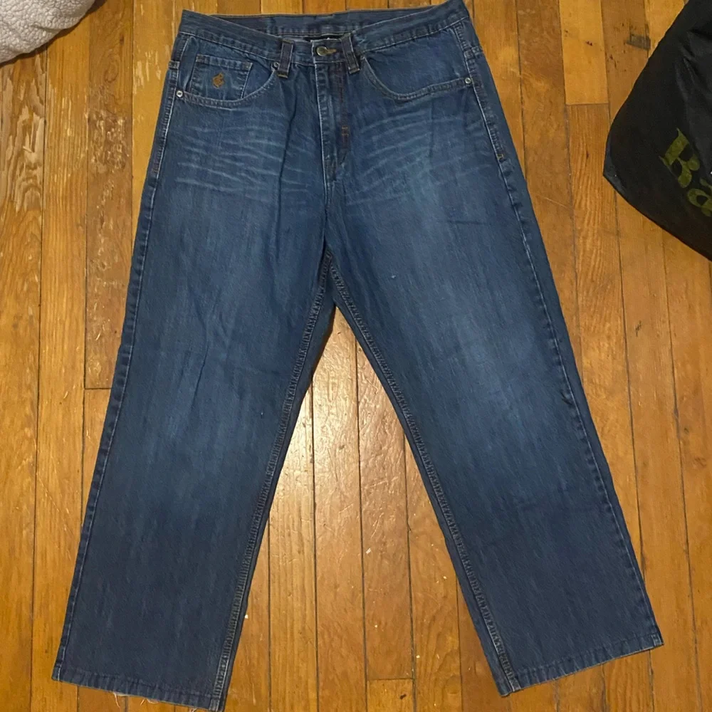 Rocawear Dark Blue Jeans with White Accents - Picture 2 of 5